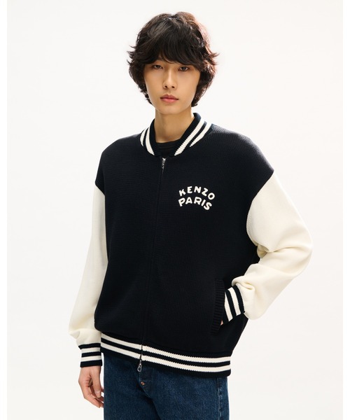 カーディガン 'KENZO Paris Emblem' バーシティ カーディガン イン ミックス コットン メンズの画像