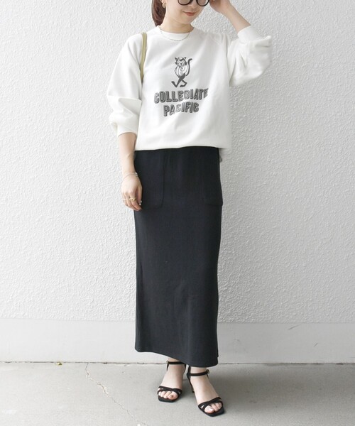 「Collegiate Pacific」 スウェットカットソー ONE SIZE オフホワイト レディース_画像2