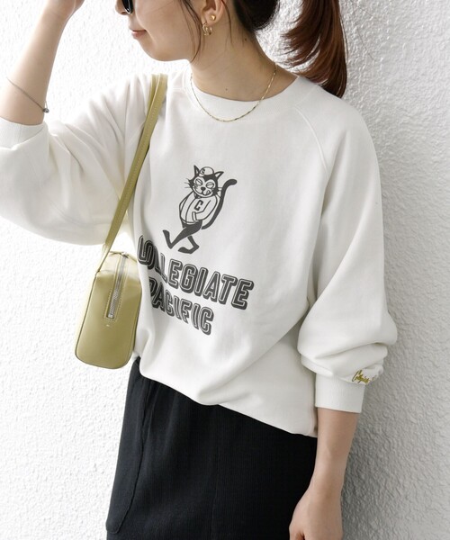 「Collegiate Pacific」 スウェットカットソー ONE SIZE オフホワイト レディース_画像4