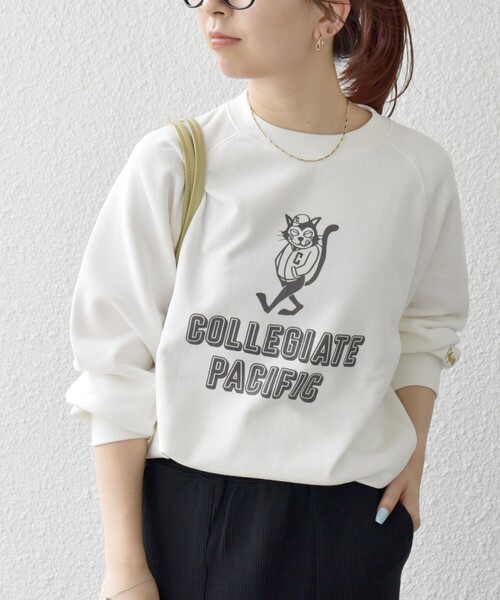 「Collegiate Pacific」 スウェットカットソー ONE SIZE オフホワイト レディース_画像8