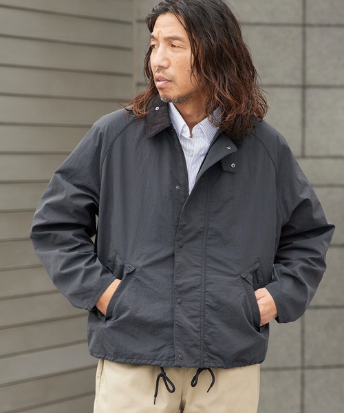 ジャケット・アウター   Minimal Nylon Jacket Black セール】LIGHT SLASH JACKET - BLACK（ナイロンジャケット）｜NOMANUAL