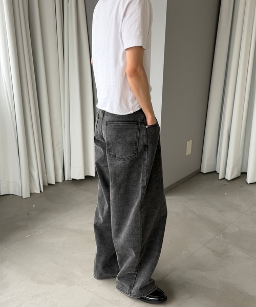 おshoyu様確認用 Perushu ワイドパンツ パンツ FADED CHECK WIDE DENIM PANTS／フェード
