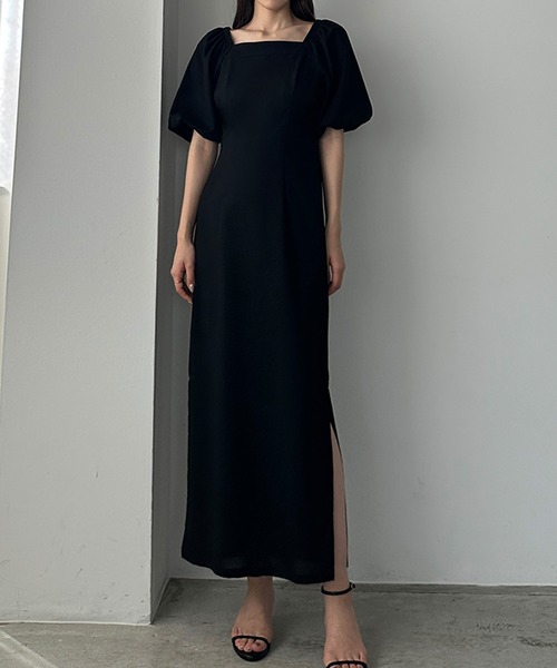 「Louere」 半袖ワンピース X-LARGE ブラック レディース_画像3