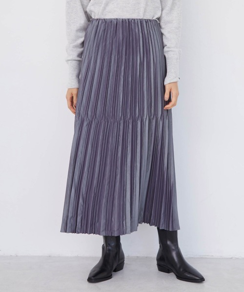 「LAUTREAMONT」 プリーツスカート 36 キャメル レディース_画像4