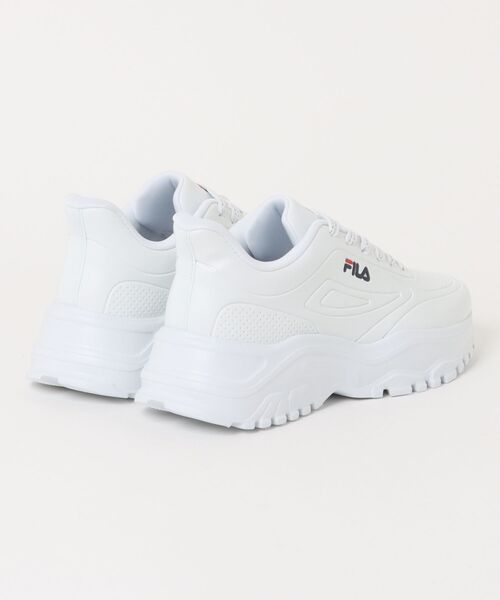 「FILA」 ローカットスニーカー 23.5cm ホワイト×ライトグレー レディース_画像2