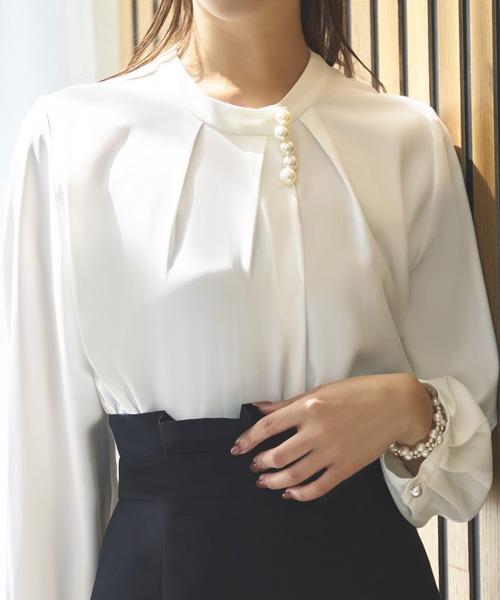 「RUIRUE BOUTIQUE」 長袖ブラウス M オフホワイト レディース_画像9