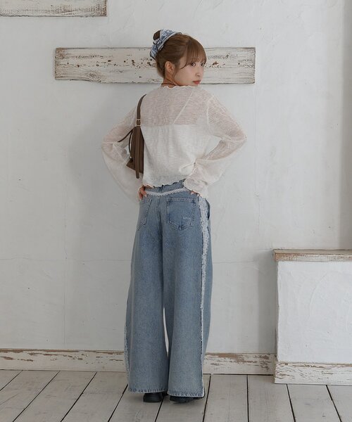 「DISCOAT」 デニムパンツ「umm.コラボ」 MEDIUM ブルー レディース_画像4