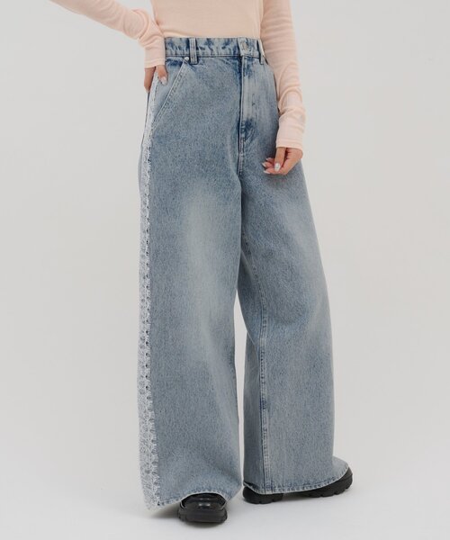 「DISCOAT」 デニムパンツ「umm.コラボ」 MEDIUM ブルー レディース_画像9