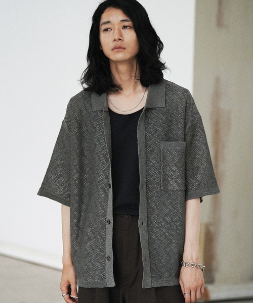 「WYM LIDNM」 ニットカーディガン S グレー メンズ_画像3