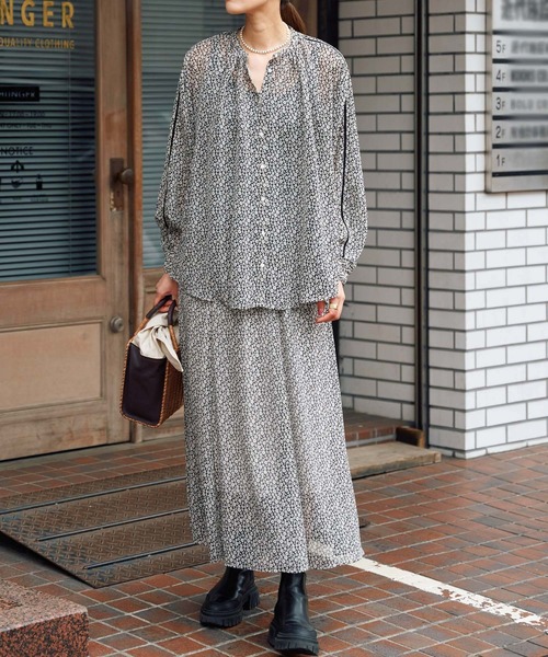 「Audrey and John Wad」 長袖ブラウス FREE ネイビー レディース_画像4
