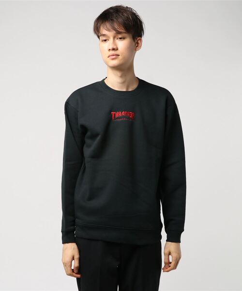★美品00sTHRASHERxGonzスエットL黒vansDOGTOWNalva THRASHER（スラッシャー） トレーナー スウェット メンズ レディース