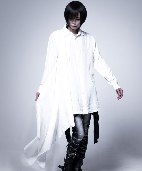 シャツ 「CIVARIZE」フェイクレイヤードアシメデザインシャツ メンズ