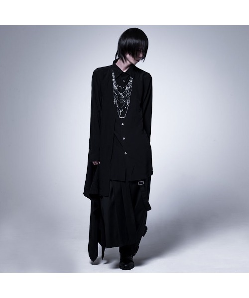 シャツ 「CIVARIZE」フェイクレイヤードアシメデザインシャツ メンズ