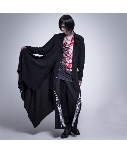 シャツ ブラウス 『CIVARIZE』フェイクレイヤードアシメデザインシャツ