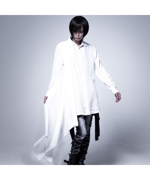 シャツ ブラウス 『CIVARIZE』フェイクレイヤードアシメデザインシャツ