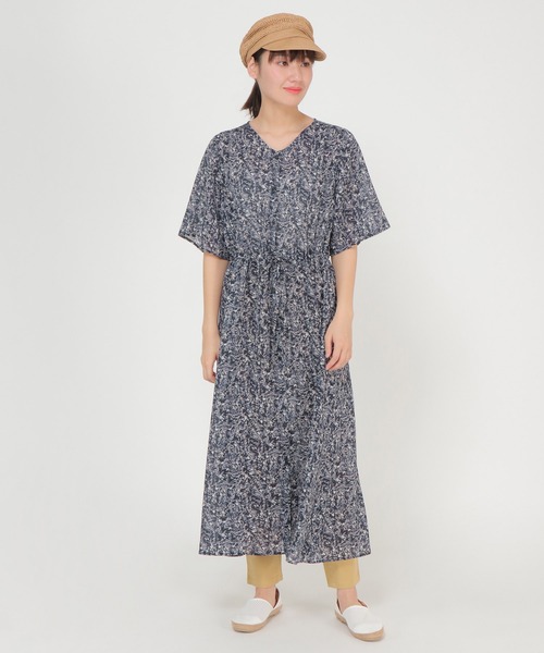 関税込 SATUADAY CLUB 2way プリントワンピース ikka ワンピース 「Sサイズ WEB限定」2WAYプリントワンピース