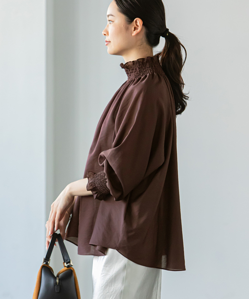 coco　新品　NOBLE シャーリングシアーブラウス NOBLE（ノーブル） シャツ ブラウス 《追加》シャーリングシアー