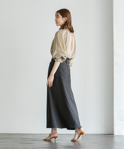 NOBLE（ノーブル） シャツ ブラウス 《追加》シャーリングシアー