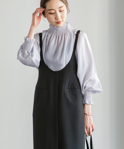 NOBLE（ノーブル） シャツ ブラウス 《追加》シャーリングシアー