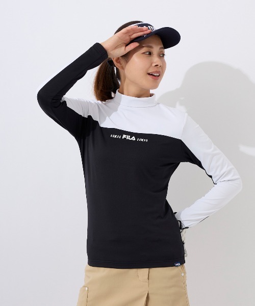 ブラウス シャツ 「FILA GOLF/フィラゴルフ」レディースモックネックシャツ　防透素材  ゴルフ レディース FILA GOLF ブラウス シャツ 「FILA GOLF:フィラゴルフ