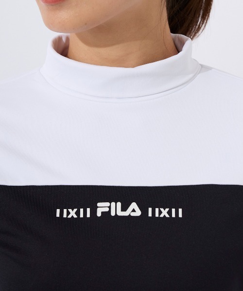 ブラウス シャツ 「FILA GOLF/フィラゴルフ」レディースモックネックシャツ　防透素材  ゴルフ レディース セール】【FILA GOLF/フィラゴルフ】レディースモックネック