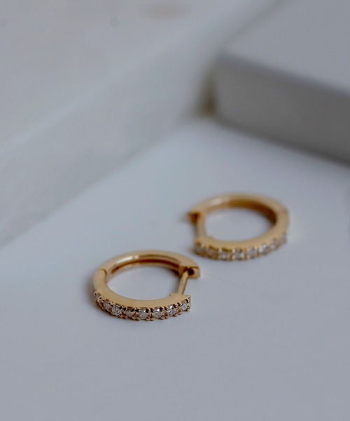 SIENA ROSE ピアス ダイヤラインフープピアス レディース
