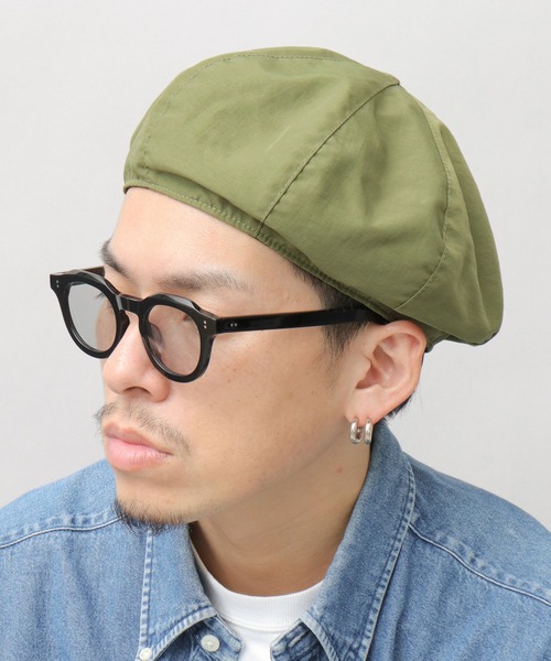 Basiquenti 帽子 ベレー帽 シワ加工 ナイロン メンズ レディース