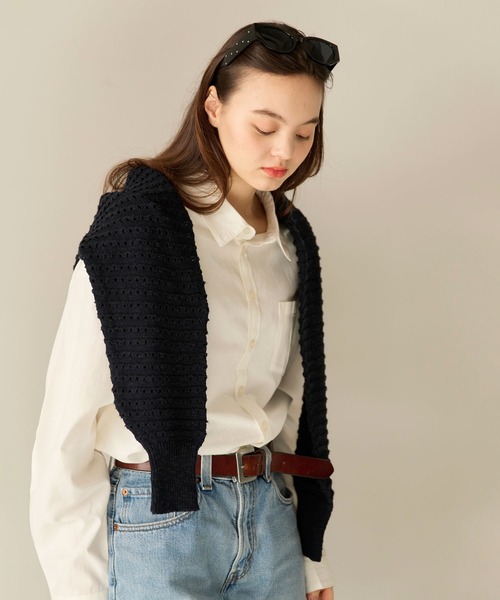ブラウス シャツ ユニセックス エンブレム刺繍入りシャツ TINA：JOJUN レディース メンズ