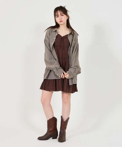 ブラウス シャツ ユニセックス エンブレム刺繍入りシャツ TINA：JOJUN レディース メンズ ユニセックス エンブレム刺繍入りシャツ TINA：JOJUN（シャツ