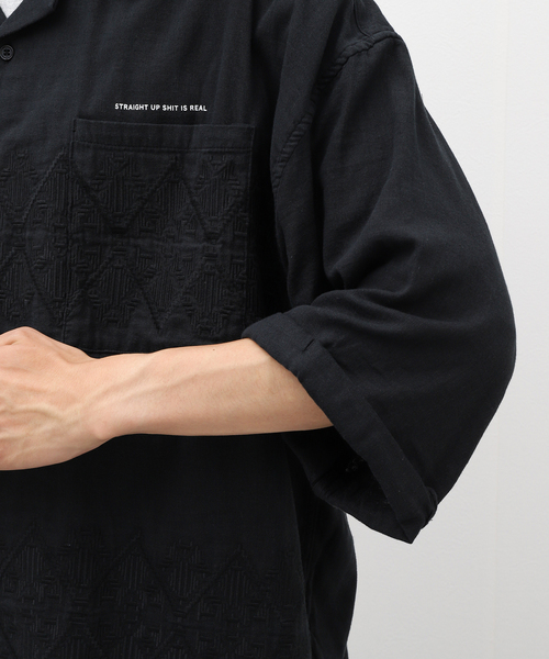 TIGHTBOOTH PRODUCTION 21SS半袖ロールアップビッグシャツ TIGHTBOOTH PRODUCTION 21SS半袖ロールアップビッグシャツ