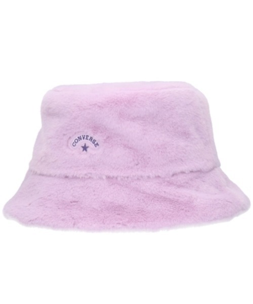 帽子 ハット CONVERSE（コンバース）ブランドワンポイントロゴ刺繍フェイクファーバケットハット/無地/ヒョウ柄レオパード レディース メンズ