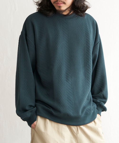 VENCE EXCHANGE トレーナー スウェット ふくれジャガードトレーナー