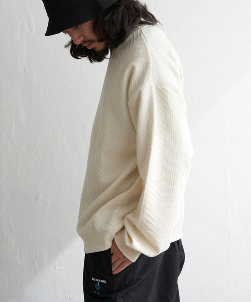 VENCE EXCHANGE トレーナー スウェット ふくれジャガードトレーナー