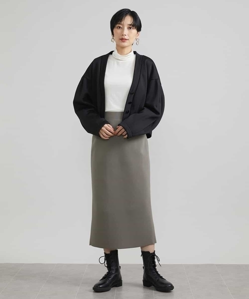 裏起毛ジャージーVネックカーディガン MICHEL KLEIN｜裏起毛ジャージーVネックカーディガン | Rakuten