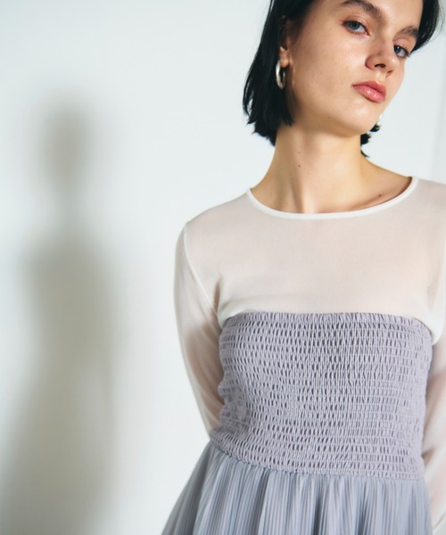 グレースコンチネンタル　プリーツコンビベアワンピース プリーツコンビベアワンピース / GRACE CONTINENTAL | GRACE