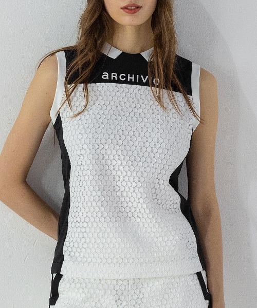 ARCHIVIO ノースリーブトップス archivio タンクトップ ノースリーブ 「LADIES」レースUV速乾