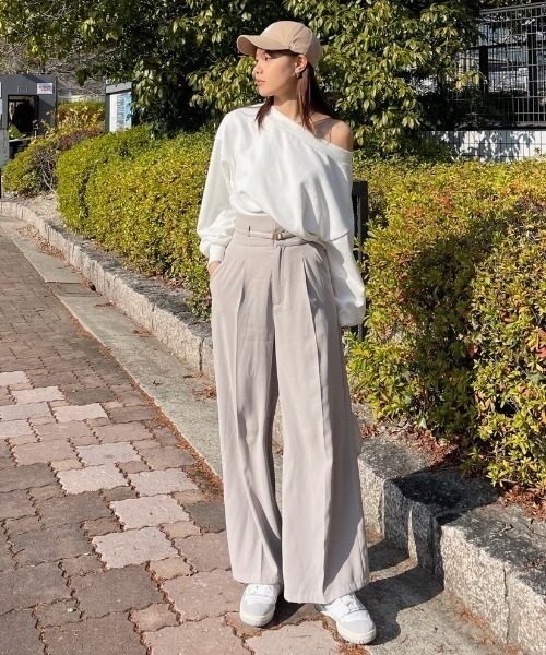 ビンテージ リネンパンツ リネンスラックス riri ワイドパンツ ストリート セール】テーパードパンツ レディース ワイドパンツ（スラックス
