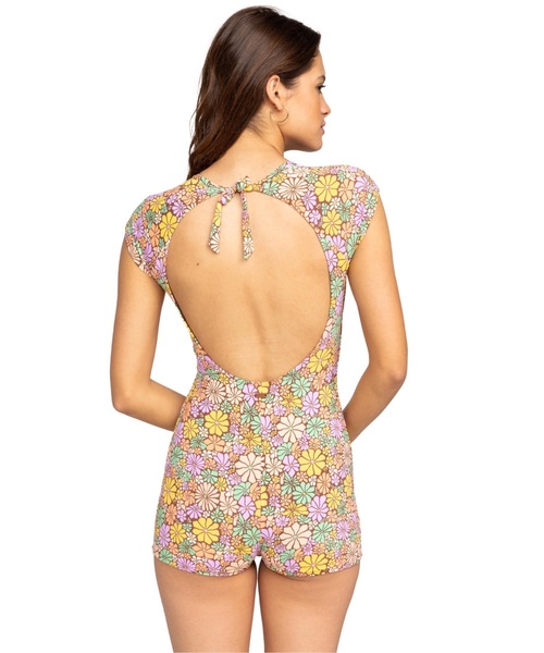 ロキシー ブラウン花柄オールインワン OUTLET】【直営店限定】Roxy PT RIB ROXY LOVE ONESIE ラッシュ