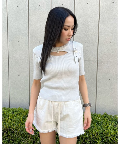超美品★RALPH LAUREN COLLECTION　ニット風　トップス　ラメ スパンコールハイネック ラメリブニット