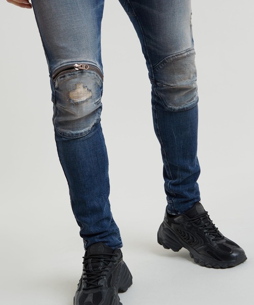 gstar raw 5620 3d zit knee スキニー ストレッチ G-STAR 5620 3D Zip Knee Skinny Fit Jeans, Dark Aged Black