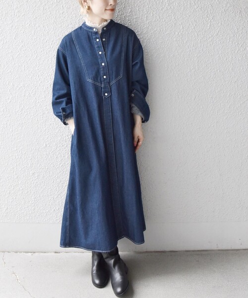 SHIPS any」 長袖ワンピース ONE SIZE ネイビー レディース : 85602997 