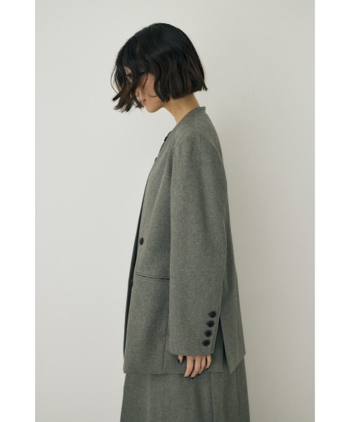MOUSSY ノーカラージャケット カーディガン MOUSSY ジャケット ノーカラージャケット CLASSIC TWEED