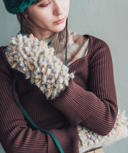 ORIENT MILLINERY アームカバー 「HAND KNIT」 PIGMO KNIT ARM WARMERS