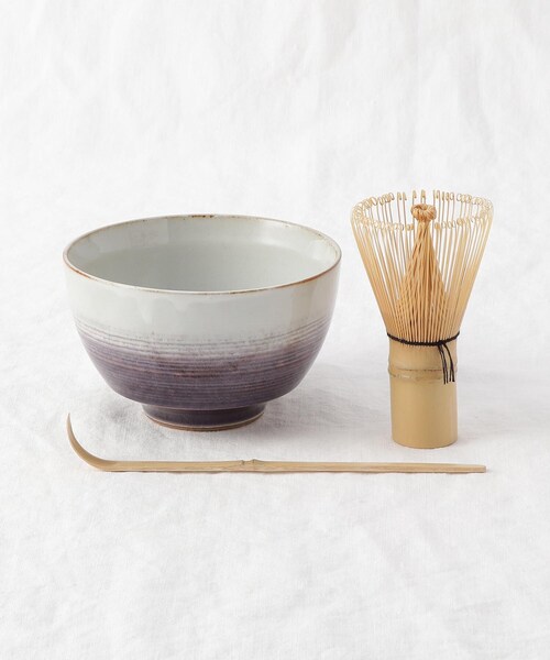 お抹茶茶碗 212 KITCHEN STORE 食器 お抹茶3点セット 裾濃 藤色 : ZOZOTOWN