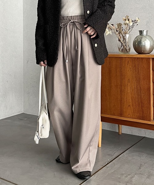 GeeRA（ジーラ） パンツ 「S〜3Lサイズ展開」上品見え！ウールライク