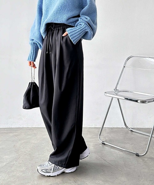 GeeRA（ジーラ） パンツ 「S〜3Lサイズ展開」上品見え！ウールライク
