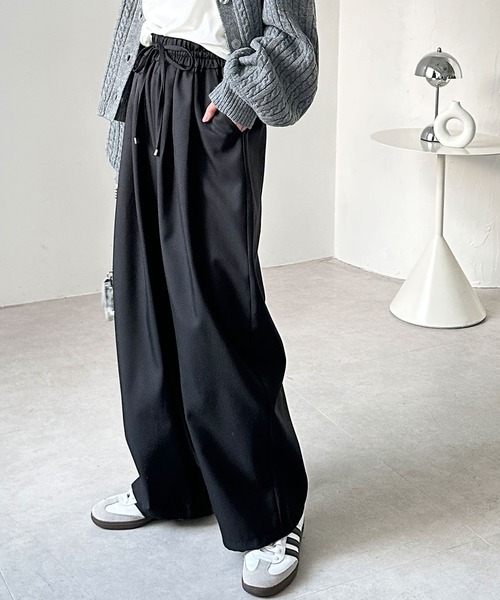 GeeRA（ジーラ） パンツ 「S〜3Lサイズ展開」上品見え！ウールライク