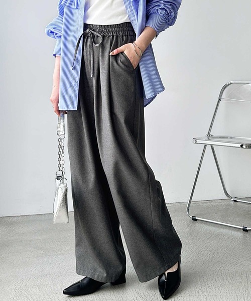 GeeRA（ジーラ） パンツ 「S〜3Lサイズ展開」上品見え！ウールライク