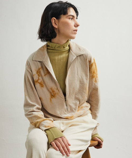 ニット セーター unfil アンフィル /  baby alpaca random ribbed-knit high-neck sweat
