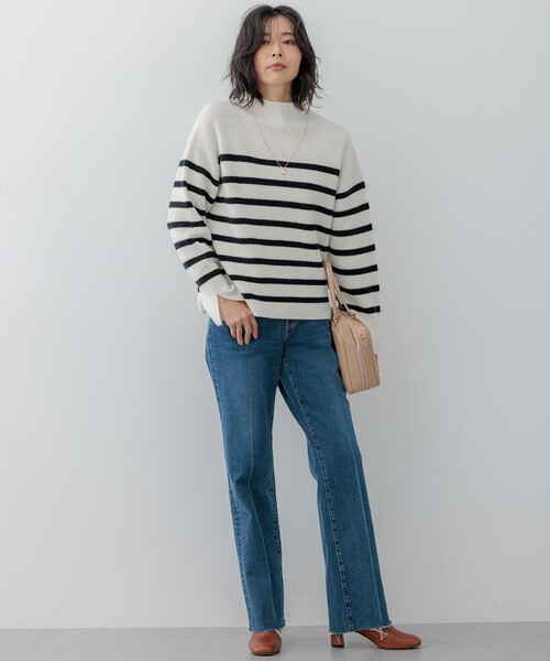 ニット セーター 「Oggi2月号掲載/洗える」ウールカシミヤ ボーダー ニット レディース 23区｜【Oggi2月号掲載/洗える】ウールカシミヤ ボーダー ニット